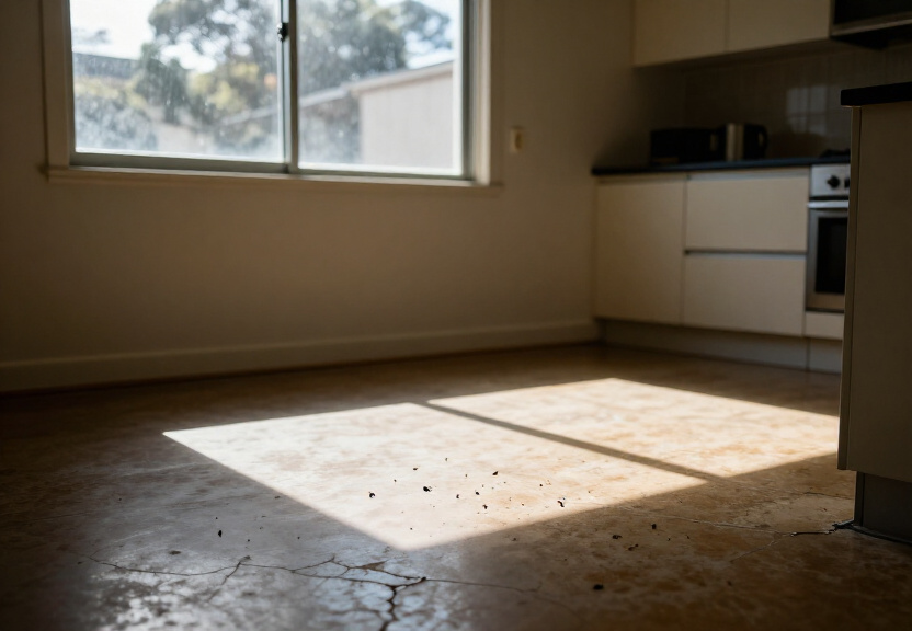 Rat droppings and damage in a Cammeray garage before treatment